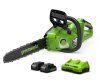 2x24 V pilarka łańcuchowa Greenworks 36 cm GD24X2CS36K4X zestaw z ładowarką i 2x aku 4.0 Ah