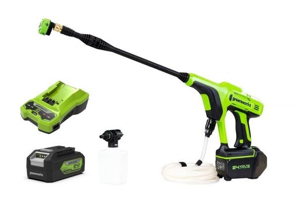 Nabíjačka tlakových umývačiek 24V Greenworks G24PWK4 + sada batérií 4Ah