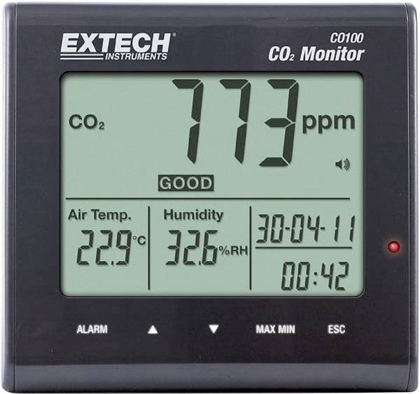 Extech CO100 - Prístroj na monitorovanie kvality vzduchu a koncentrácie CO2