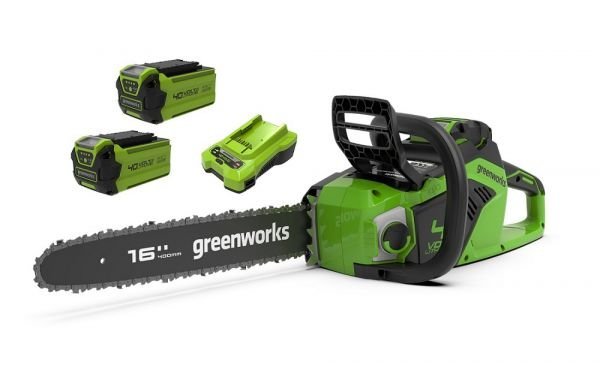 40V motorová píla 40 cm Greenworks nabíjačka GD40CS18K2X + sada 2x 2Ah batérií